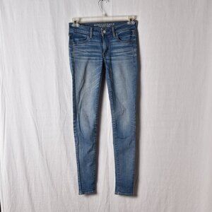 American Eagle Outfitters Super Stretch Jegging Pants Women's 2 Long Medium Wash